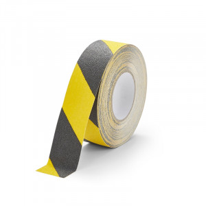 Anti slip tape Grof gestreept zwart-geel 25 mm x 18.3 mtr.